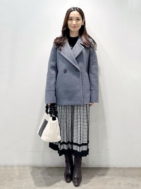 「アイテム（ピーコート、グレー系）」を使った、yuicciさん（レディース・156cm）の秋コーディネート