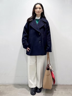 「アイテム（ピアス（両耳用）、ベージュ系）」を使った、yuicciさん（レディース・156cm）の冬コーディネート