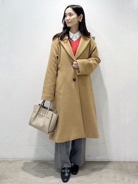 「アイテム（ピアス（両耳用）、ベージュ系）」を使った、yuicciさん（レディース・156cm）の秋コーディネート