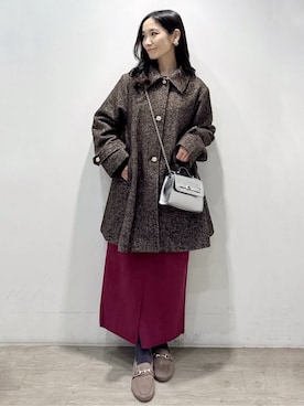 「アイテム（ピアス（両耳用）、ベージュ系）」を使った、yuicciさん（レディース・156cm）の冬コーディネート