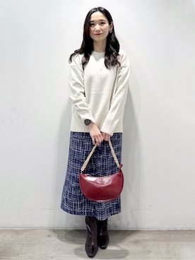 「アイテム（ピアス（両耳用）、ベージュ系）」を使った、yuicciさん（レディース・156cm）の冬コーディネート