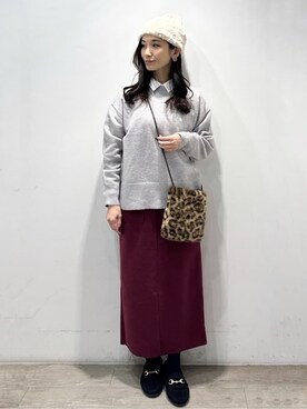 「アイテム（ピアス（両耳用）、ベージュ系）」を使った、yuicciさん（レディース・156cm）の秋コーディネート