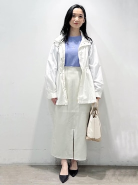 「アイテム（ショルダーバッグ、パープル系）」を使った、yuicciさん（レディース・156cm）の春コーディネート