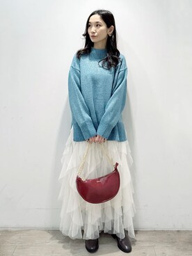 「アイテム（ピアス（両耳用）、ベージュ系）」を使った、yuicciさん（レディース・156cm）の冬コーディネート