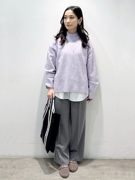 「アイテム（ピアス（両耳用）、ベージュ系）」を使った、yuicciさん（レディース・156cm）の冬コーディネート