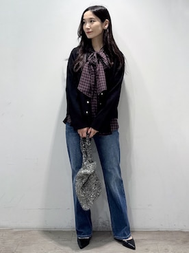 「アイテム（ハンドバッグ、シルバー系）」を使った、yuicciさん（レディース・156cm）の秋コーディネート
