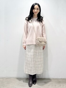 「アイテム（ピアス（両耳用）、ベージュ系）」を使った、yuicciさん（レディース・156cm）の冬コーディネート
