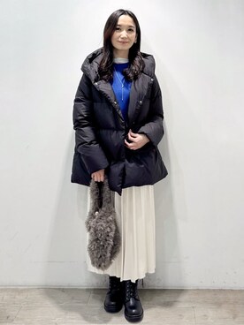 「アイテム（ピアス（両耳用）、ベージュ系）」を使った、yuicciさん（レディース・156cm）の冬コーディネート