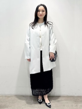 「アイテム（ノーカラーコート）」を使った、yuicciさん（レディース・156cm）の冬コーディネート