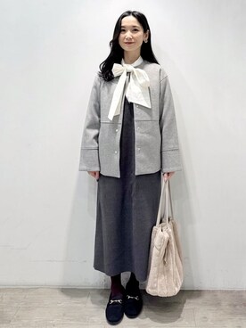 「アイテム（ピアス（両耳用）、ベージュ系）」を使った、yuicciさん（レディース・156cm）の秋コーディネート