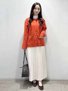 「アイテム（ボストンバッグ、グリーン系）」を使った、yuicciさん（レディース・156cm）の秋コーディネート