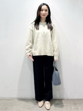 「アイテム（ピアス（両耳用）、ベージュ系）」を使った、yuicciさん（レディース・156cm）の冬コーディネート