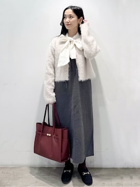 「アイテム（ピアス（両耳用）、ベージュ系）」を使った、yuicciさん（レディース・156cm）の秋コーディネート