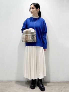「アイテム（ピアス（両耳用）、ベージュ系）」を使った、yuicciさん（レディース・156cm）の冬コーディネート
