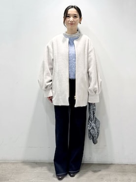 「アイテム（ピアス（両耳用）、ベージュ系）」を使った、yuicciさん（レディース・156cm）の冬コーディネート
