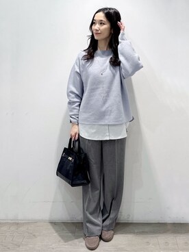 「アイテム（ピアス（両耳用）、ベージュ系）」を使った、yuicciさん（レディース・156cm）の冬コーディネート