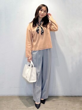 「アイテム（ストール/ショール、ブラック系）」を使った、yuicciさん（レディース・156cm）の冬コーディネート