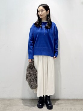 「アイテム（ピアス（両耳用）、ベージュ系）」を使った、yuicciさん（レディース・156cm）の秋コーディネート