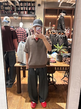 「アイテム（ポロシャツ、ブラウン系）」を使った、rirugaさん（メンズ・173cm）の夏コーディネート