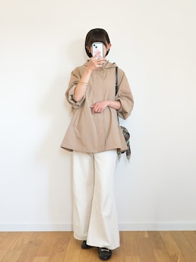 「JOURNAL STANDARD relume（ジャーナルスタンダード　レリューム）の《追加2》撥水サーブルクロスマウンテンパーカー（マウンテンパーカー、ベージュ系）」を使った、chestnut.archiveさん（レディース・160cm）の春コーディネート