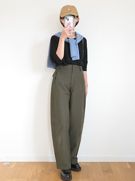 「niko and...（ニコアンド）のアイテム（キャップ、ベージュ系）」を使った、chestnut.archiveさん（レディース・160cm）の春コーディネート