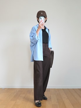 「POLO RALPH LAUREN（ポロ ラルフ ローレン）のコットン チノ ボール キャップ（キャップ、ブラウン系）」を使った、chestnut.archiveさん（レディース・160cm）の春コーディネート