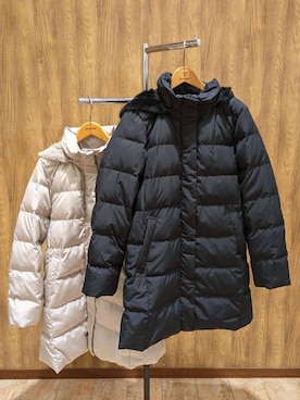 「SHOO・LA・RUE（シューラルー）の【洗濯機可/撥水】フェイクファーフード ロングダウン（ダウンジャケット/コート、ベージュ系）」を使った、mikaさん（レディース）の冬コーディネート