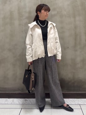 「HusHusH（ハッシュアッシュ）のアイテム（パンツ）」を使った、すえさん（レディース・158cm）の冬コーディネート