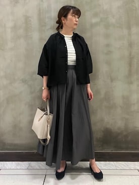 「grove（グローブ）のラフだけどおしゃれ　チュールレイヤードTシャツ（Tシャツ/カットソー、ホワイト系）」を使った、すえさん（レディース・158cm）の夏コーディネート