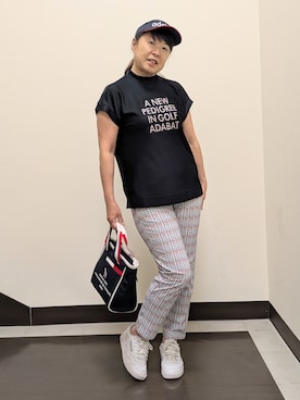「アイテム（サンバイザー）」を使った、Naomiさん（レディース・154cm）の春コーディネート