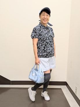 「アイテム（サンバイザー）」を使った、Naomiさん（レディース・154cm）の春コーディネート