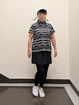 「アイテム（サンバイザー、ホワイト系）」を使った、Naomiさん（レディース・154cm）の夏コーディネート