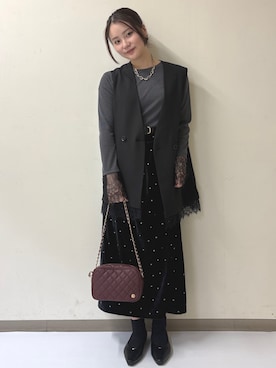 幕田里咲さん（レディース・153cm）の秋コーディネート