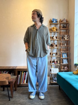 「W.W.Gのアイテム（デニムパンツ、ブルー系）」を使った、ritmosさん（メンズ・168cm）の秋コーディネート