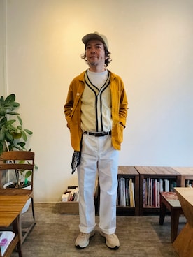 「NEW BALANCE（ニューバランス）のアイテム（スニーカー、ベージュ系）」を使った、ritmosさん（メンズ・168cm）の春コーディネート