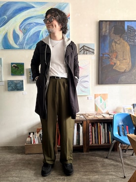 「SEBAGO（セバコ）のアイテム（ローファー、ブラック系）」を使った、ritmosさん（メンズ・168cm）の夏コーディネート