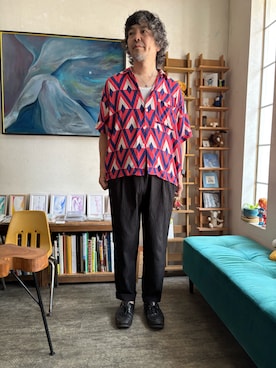 「ZARA（ザラ）のアイテム（パンツ、ブラック系）」を使った、ritmosさん（メンズ・168cm）の夏コーディネート