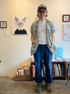 「UNIVERSAL OVERALL（ユニバーサルオーバーオール）のアイテム」を使った、ritmosさん（メンズ・168cm）の春コーディネート