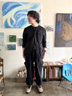 「ACG（エィシージー）のアイテム（スニーカー、グレー系）」を使った、ritmosさん（メンズ・168cm）の夏コーディネート