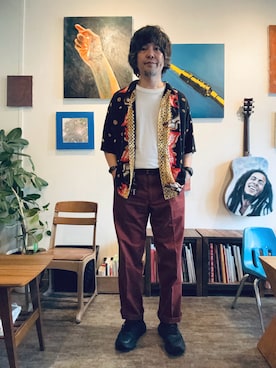 「HOKA（ホカ）のアイテム（スニーカー、ブラック系）」を使った、ritmosさん（メンズ・168cm）の春コーディネート