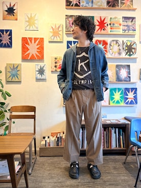 「BIRKENSTOCK（ビルケンシュトック）のアイテム（シューズ、ブラック系）」を使った、ritmosさん（メンズ・168cm）の夏コーディネート