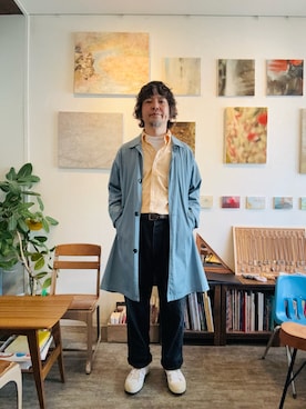 「MHL.（エムエイチエル）のアイテム」を使った、ritmosさん（メンズ・168cm）の春コーディネート
