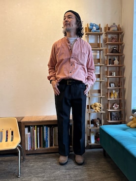 「Wrangler（ラングラー）のアイテム（スラックス）」を使った、ritmosさん（メンズ・168cm）の秋コーディネート