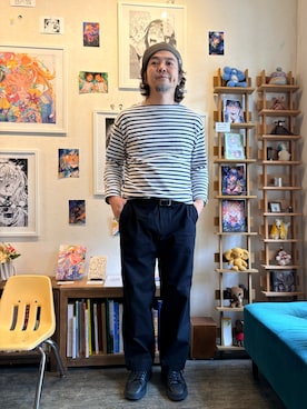 「SAINT JAMES（セントジェームス）のアイテム」を使った、ritmosさん（メンズ・168cm）の秋コーディネート