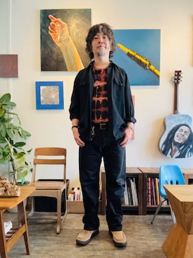「Levi's（リーバイス）のアイテム（デニムパンツ、ブラック系）」を使った、ritmosさん（メンズ・168cm）の春コーディネート