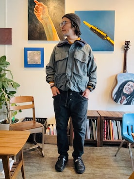 「BIRKENSTOCK（ビルケンシュトック）のアイテム（シューズ、ブラック系）」を使った、ritmosさん（メンズ・168cm）の春コーディネート