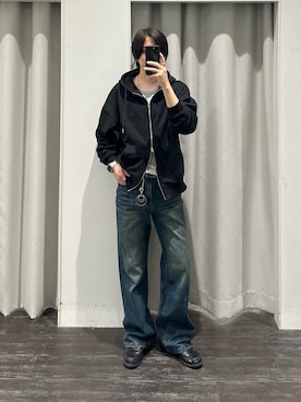 「アイテム（パーカー）」を使った、yonezawaさん（メンズ・173cm・30代）の春コーディネート