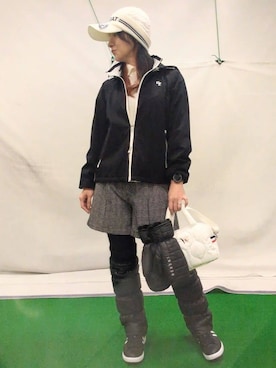 「adabat（アダバット）のアイテム」を使った、saosao.golfさん（レディース・164cm）の冬コーディネート