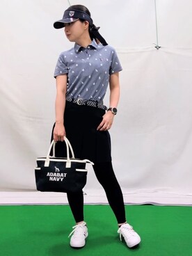 「adabat（アダバット）のアイテム」を使った、saosao.golfさん（レディース・164cm）の夏コーディネート