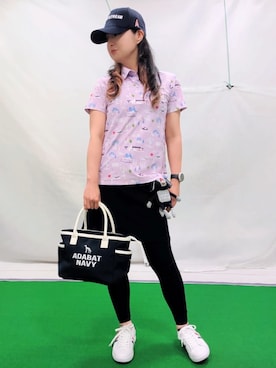 「ADABAT STREAM（アダバットストリーム）のアイテム」を使った、saosao.golfさん（レディース・164cm）の夏コーディネート